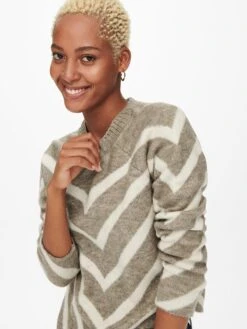 ONLY Trui Taupe/crème -Limango Winkel only trui taupe creme 2