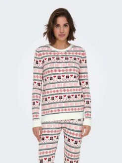 ONLY Trui Wit/rood/zwart