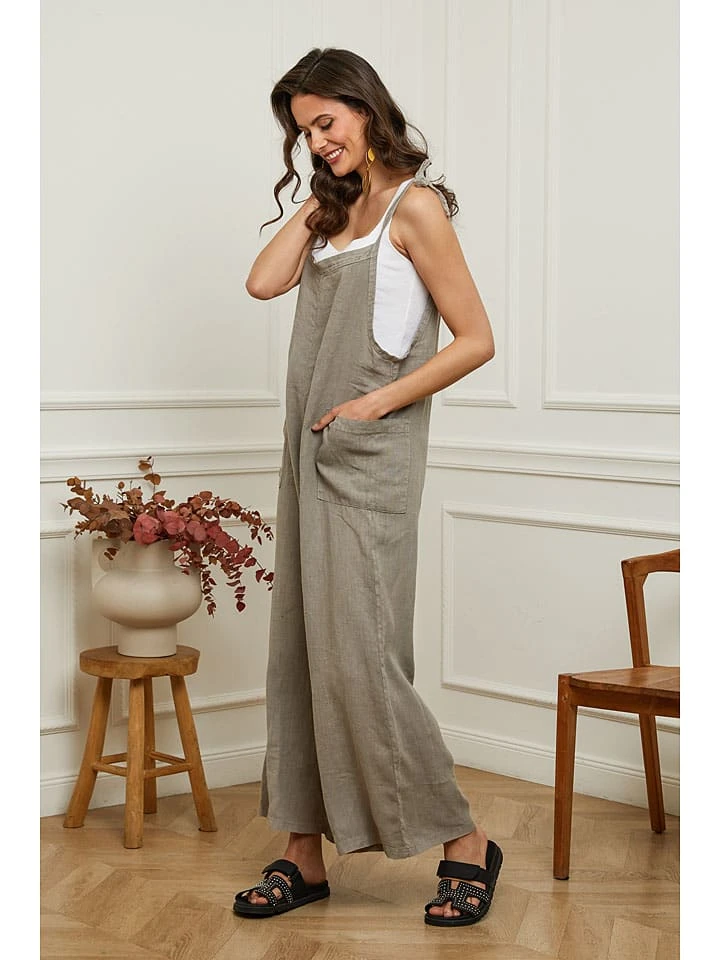 Linnen jumpsuit "Gadjy" taupe Linnen Jumpsuit "Gadjy" Taupe -Limango Winkel plume linnen jumpsuit gadjy taupe 1