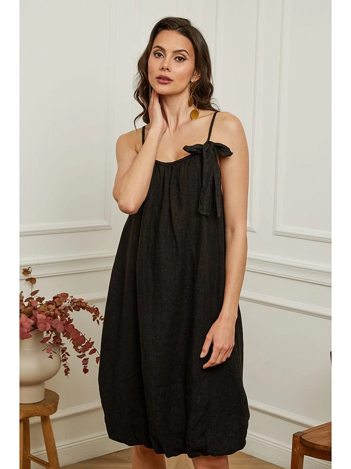 Linnen jurk "Caspar" zwart Linnen Jurk "Caspar" Zwart -Limango Winkel plume linnen jurk caspar zwart 1