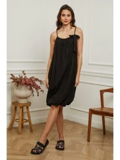 Linnen Jurk "Caspar" Zwart