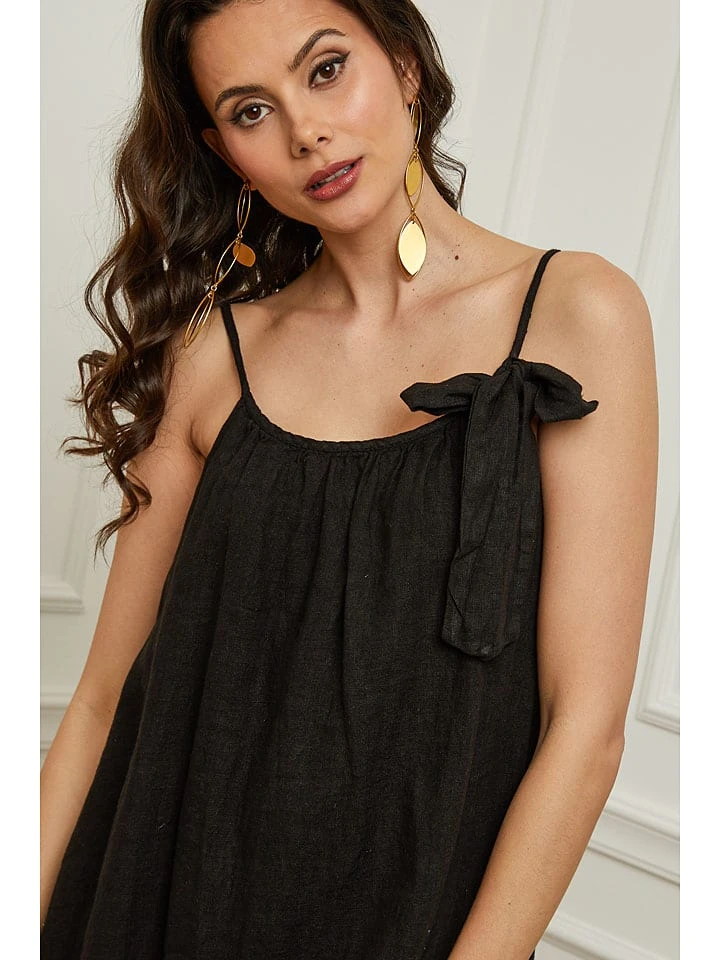 Linnen jurk "Caspar" zwart Linnen Jurk "Caspar" Zwart -Limango Winkel plume linnen jurk caspar zwart 4