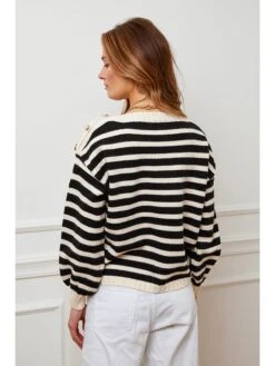 Trui "Jalove" Zwart/crème 4 Trui "Jalove" Zwart/crème -Limango Winkel plume trui jalove zwart creme 2