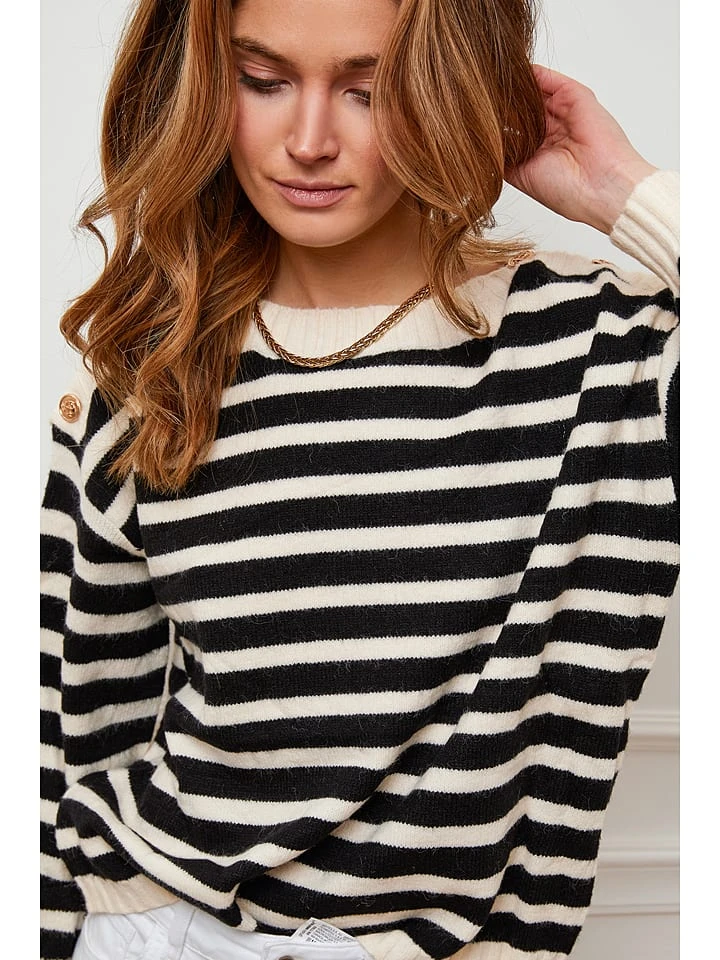 Trui "Jalove" zwart/crème Trui "Jalove" Zwart/crème -Limango Winkel plume trui jalove zwart creme 3