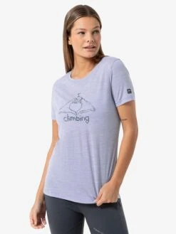 Super.natural Shirt "I Love Climbing" Lichtblauw