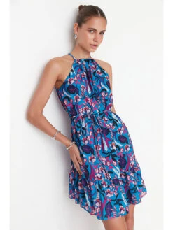 Trendyol Jurk Blauw/paars/donkerblauw