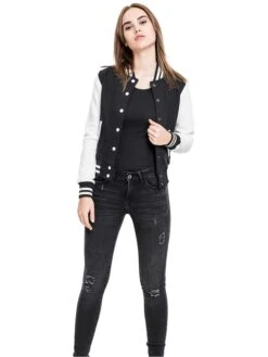 URBAN CLASSICS Blouson Zwart/wit