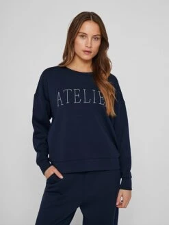 Vila Sweatshirt "Atelier" Donkerblauw