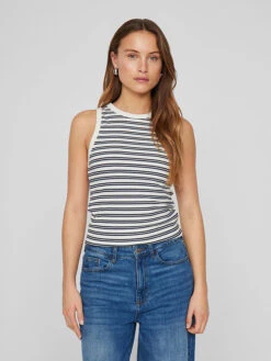 Vila Top "Sola" Wit/zwart