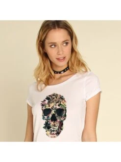 Shirt "Vintage Skull" Wit
