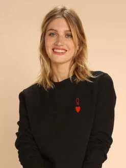 Sweatshirt "Queen" Zwart