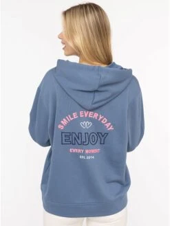 Hoodie "Smile Everyday Enjoy" Blauw -Limango Winkel zwillingsherz hoodie smile everyday enjoy blauw 1