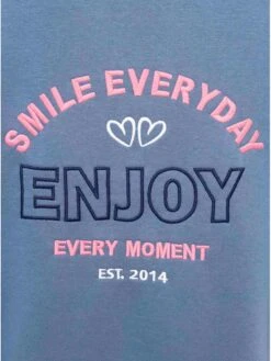 Hoodie "Smile Everyday Enjoy" Blauw -Limango Winkel zwillingsherz hoodie smile everyday enjoy blauw 4