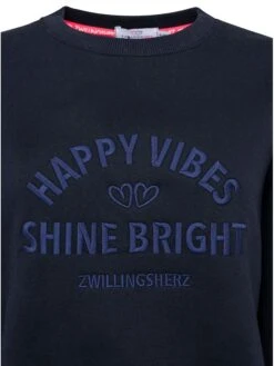 Sweatshirt "Happy Vibes" Donkerblauw -Limango Winkel zwillingsherz sweatshirt happy vibes donkerblauw 4